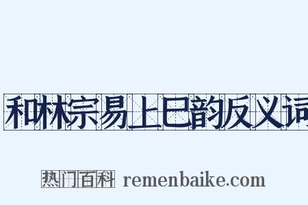 和林宗易上巳韵反义词是什么意思的图片